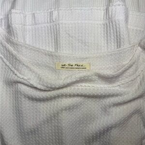 We The Free Ivory Waffle Knit Top